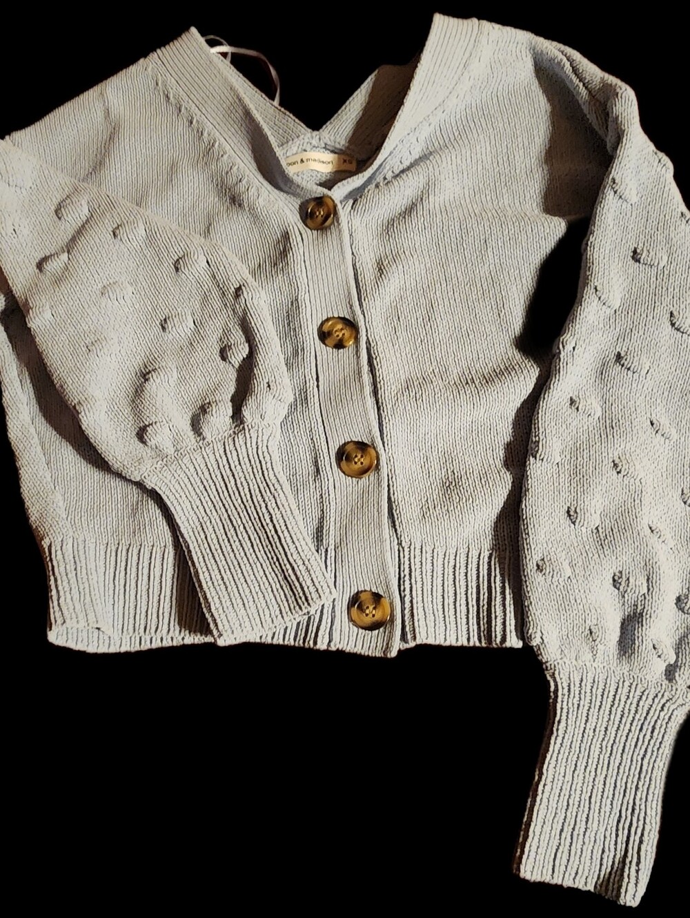 Moon & Madison Cropped Csrdigan Blue-Gray XS